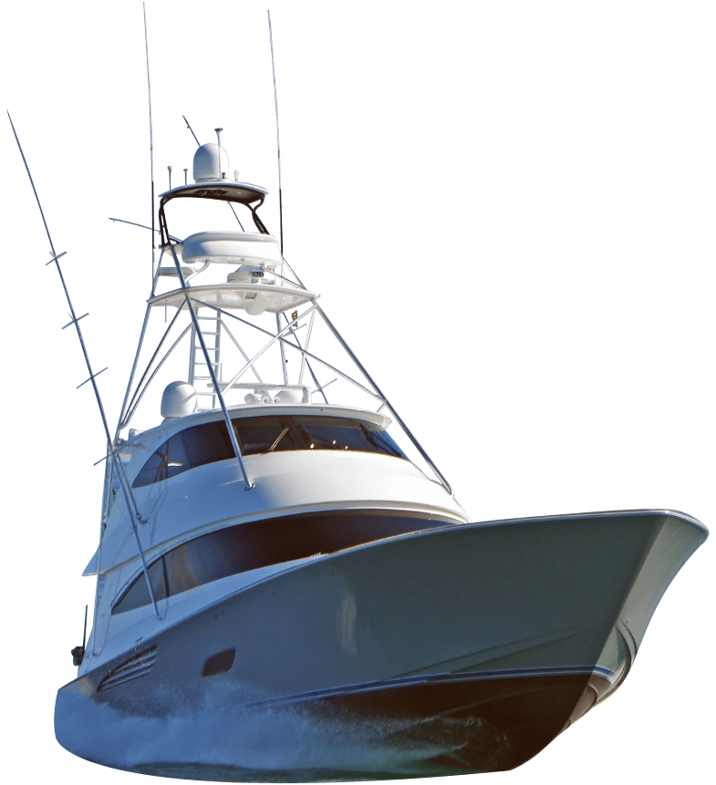 White fishing boat on the water