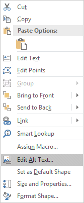 Edit ALT Text The right click menu of a computer with "Edit Alt Text" highlighted