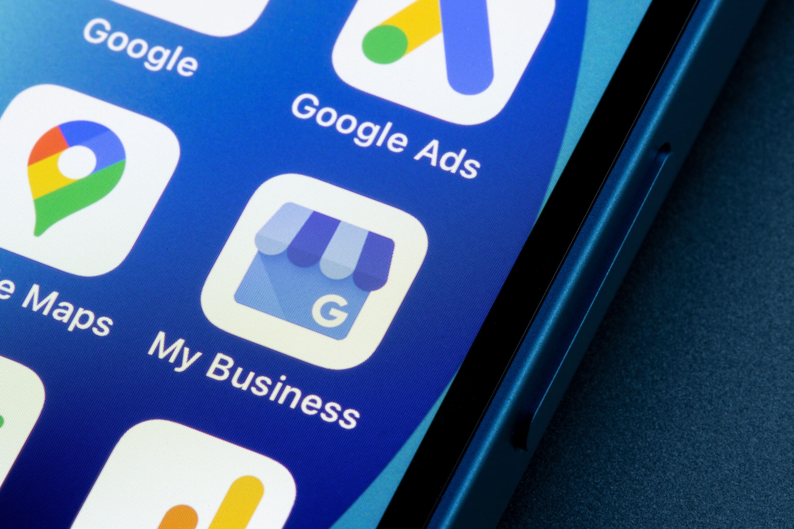 A picture of the Google My Business application on a mobile phone.