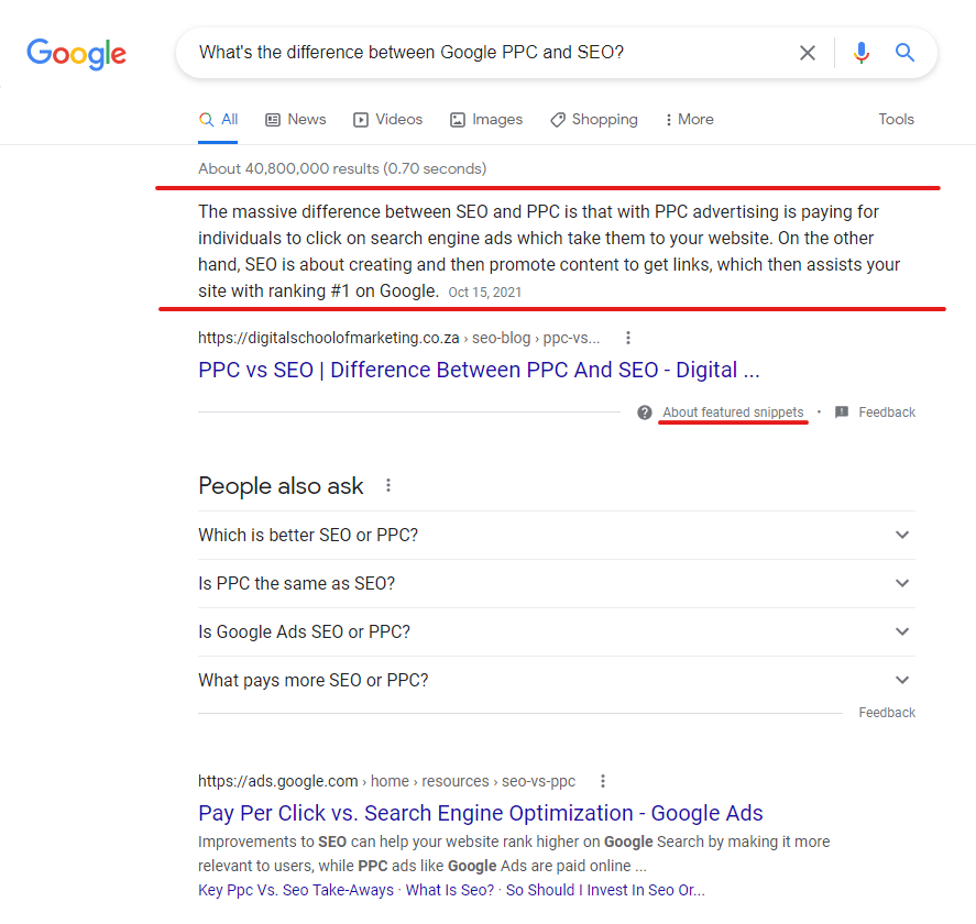 Google Featured Snippet